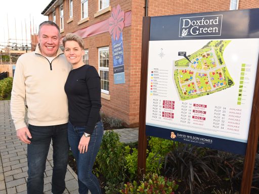 Mr Mrs Todd at their new home on Doxford Green Brand new housing development welcomes its first residents